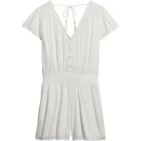Superdry for woman. W8011880A Printed short sleeve jumpsuit white (S), Casual, Viscose