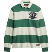 Superdry for man. M2014011A Vintage Athletic Polo green, white (L), Casual, Cotton, Long sleeve