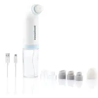 24hShop Oppladbar hydro ansiktsrenser / porerenser med vann / hydro-cleanser med 6 munnstykker