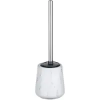 Wenko 23697100, Toalettbørste og holder, Rustfritt stål, Hvit, Keramisk, Rustfritt stål, Rustfritt stål, 390 mm, 12 cm