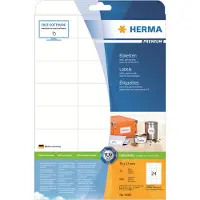 Herma Premium - Papir - matt - permanent selv-adhesiv - hvit - 70 x 37 mm 600 etikett(er) (25 ark x 24) laminerte etiketter
