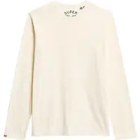 Superdry for man. M6010879A Off-white Classic Essential T-shirt (XXL), Casual, Cotton, Long sleeve