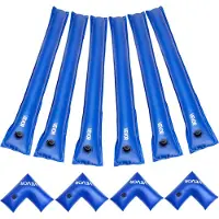 Vevor sett med vannposer til bassengtrekk, 6-pakninger, 2400 mm vannposer til bassengtrekk med ett kammer og 4 hjørnerør, 0,4 mm tykke PVC-posevekter med lekkasjesikker ventil, for vinterbassengtrekk