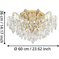 Stars of Light taklampe Fenoullet, messing, Ø 60 cm