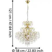 Stars of Light -lysekrone Fenoullet, messing, Ø 58 cm