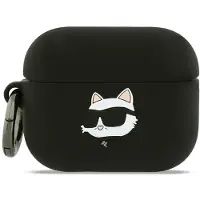 Karl Lagerfeld AirPods Pro 3 Choupette Head 3D-etui i silikon - svart