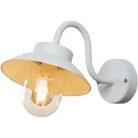 Konstsmide Vega Mini utendørs vegglampe, bredde 22 cm, hvit