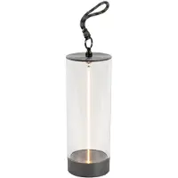 Konstsmide LED-batteridrevet bordlampe Edison, høyde 24 cm, grå/klar, IP54