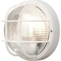 Konstsmide Elmas utendørs vegglampe rund, hvit