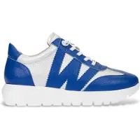 Wonders for woman. A-2476_941_12396 White and blue Odisei 76 leather sneakers (40), Flat, Laces, Casual