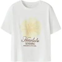 Name It Kids Topp - NkfHadia - Bright White - - 7-8 år (122-128) - T-skjorte