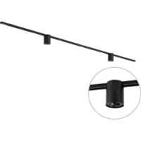 QAZQA Moderne skinnesystem svart med 2 spotter 1-fase - Iconic Rondoo Up