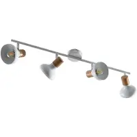 LINDBY Fridolin downlight, 70 cm, 4 lyskilder, hvit, metall