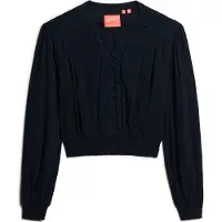 Superdry Lace Trim Smocked Langermet Bluse