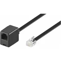 Microconnect Modular Straight - Telefonkabel - RJ-12 (hann) til RJ-12 (hunn) - 3 m - svart