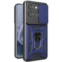 Mtp Products Motorola Moto G77/G67 Hybrid-deksel med Roterende Ring med Kameraskjold - Blå