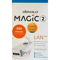 Devolo Magic 2 LAN trippel, 2400 Mbit/s, IEEE 802.1p, IEEE 802.3, IEEE 802.3ab, IEEE 802.3u, IEEE 802.3x, Type F, Gigabit Ethernet, 10.100,1000 Mbit/s, TX10BASE-T, TX10BASE-T ,1000BASE-T