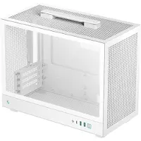 DeepCool CH160 PLUS WH - Micro-ATX - micro ATX - sidepanel med vindu (herdet glass) - ingen strømforsyning (SFX / SFX-L) - hvit - USB/lyd