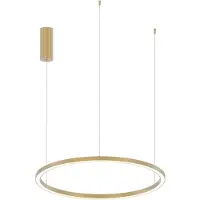 LUCE Design LED-pendellampe Hoop, gullfarget, Ø 80 cm, metall, CCT