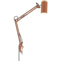 Orion Bordlampe Gili, korallrød, klemme, stål, høyde 75 cm E27