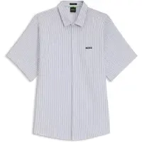 BOSS for man. 50565851 Dymova gray shirt (M), Casual, Grey, Cotton, Short sleeve