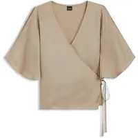 BOSS for woman. 50564270 Blouse Bireni brown (36), Casual, Classic, Viscose, Short sleeve