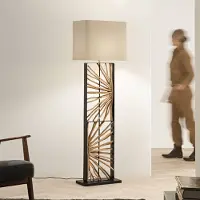 LUCE Design Gulvlampe ETHERNAL svart/tre/hvit Høyde 165 cm Tre/stoff