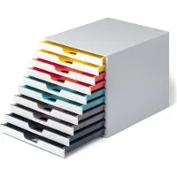 Durable VARICOLOR MIX 10 - Skuffskap - 10 skuffer - for ANSI A (Letter) (216 x 279 mm), A4 (210 x 297 mm), C4 (229 x 324 mm), Folio (216 x 330 mm) - multifarge