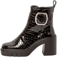 Art for woman. 119791201003_001 Leather Ankle Boots 1979 Berna black (41), 5 to 8 cm, Zip, Casual