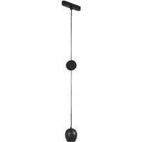 LINDBY LED-pendellampe Lumaro, svart,Ø6,2 cm,48V,dimbar