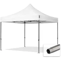 TOOLPORT 3x3 m stål, pop up partytelt, uden sidepaneler, hvit