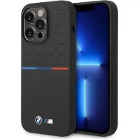 BMW Silikonmønster iPhone 15 Pro Max-etui - svart