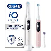 Oral-B iO6 DUO elektrisk tannbørste, hvit, Pink Sand + børste