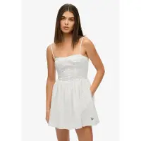 Superdry for woman. W8012023A Broderie Cami Mini Dress white (L), Casual, Cotton, Sleeveless / Straps