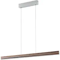 Quitani LED-hengelampe Lisene, valnøtt/sølv, CCT 117 cm, dimbar