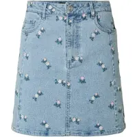 Pieces Pcflora Hw Kort Denimskjørt