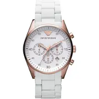 Giorgio Armani Emporio Sportivo Herreklokke Kronograf Hvit urskive Lenke AR5919