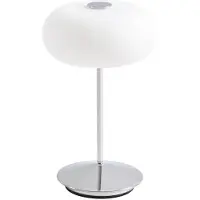 LUCANDE LED-batteridrevet bordlampe Anoria, krom/hvit, glass IP44 USB
