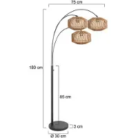 Steinhauer Gulvlampe Nox Light med 3 lyskilder, svart, brun ledning, E27