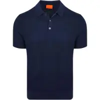 Suitable Strikket Polo Bomull Lin Marine Blå Mørkeblå Størrelse