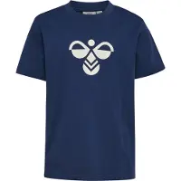 Hummel T-skjorte - hmlJR Reg Tukas - Dress Blues m. Logo - - 5-6 år (110-116) - T-skjorte
