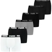 Puma Boxer Briefs (6-Pack) Men, Clothing, White/Grey/Black, 5