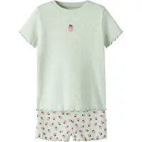 Name it Shorts Sett - Rib - NmfVivemma - Pale Aqua - - 5 år (110) - Shorts