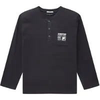 Tom Tailor Regular Printed Henley Langarmet T-skjorte