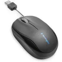 Kensington Pro Fit Retractable Mobile - Mus - optisk - 3 knapper - kablet - USB - svart