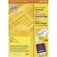 Avery Zweckform - Hvit - 97 x 42.3 mm 1200 etikett(er) (100 ark x 12) flerbruks merkelapper