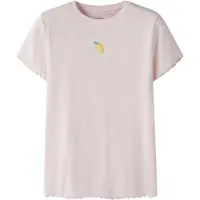 Name it T-skjorte - Rib - NkfVivemma - Vugge Rosa/Lemon - - 9-10 år (134-140) - T-skjorte