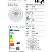 HiluX D3 Tilt360 - Fullspektret innfelt LED-spot - Ra97 - 3000K - Svart