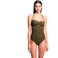 Emporio Armani for woman. EW003297_AF20247 Olivia green swimming costume (M), Beachwear, Polyester