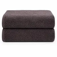 Nordisk tekstil Bomullshåndklær - 100% bomull - Badehåndklær 70x140 cm - 2-pak - Mørkegrå